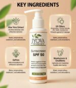 JYOVA Sunscreen SPF 50 PA+++ with Aloe Vera & Saffron – Broad Spectrum UV Protection, Hydrating & Anti-Aging Sun Protection Lotion for All Skin Types | 100ml - Image 4