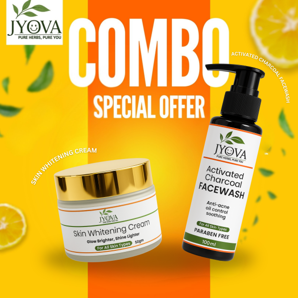 Fairness & Glow Kit | Skin Whitening Cream & Activated Charcoal Facewash Combo | Brightening + Deep Cleansing | Men & Women