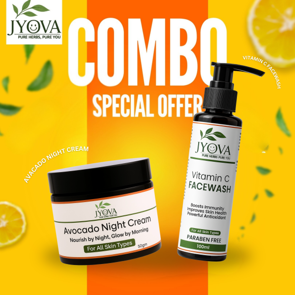Clear Skin Starter Pack | Vitamin C Facewash & Avocado Night Cream Combo | Brightening & Deep Nourishing | Men & Women | Day & Night Routine