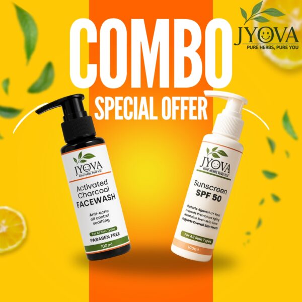 Outdoor Skincare Pack | Activated Charcoal Facewash & Sunscreen SPF 50 Combo | Oil Control, Sun Protection & Glow | Men & Women