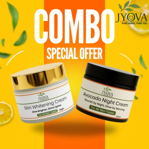 Glow Booster Kit | Avocado Night Cream & Skin Whitening Cream Combo | Brightening, Deep Nourishment & Overnight Glow | Men & Women
