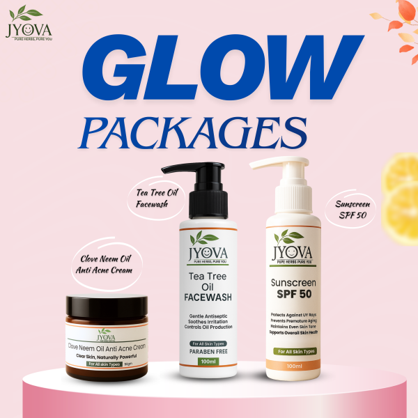Jyova Acne Protection Skincare Combo – Tea Tree Oil Facewash (100ml), Sunscreen SPF 50 (100ml) & Clove Neem Anti Acne Cream (50gm)