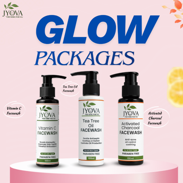Jyova 3-Step Facewash Combo – Tea Tree Oil (100ml), Vitamin C (100ml) & Activated Charcoal Facewash (100ml)