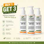 Buy 1 Get 3  Jyova Sunscreen SPF 50 for Men & Women | Broad Spectrum UVA/UVB Protection | Lightweight Non-Greasy Daily Sunblock | Prevents Tanning, Sunburn & Anti-Aging | For All Skin Types (100ml x 3)