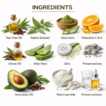Jyova complete skincare combo with tea tree facewash SPF 50 sunscreen anti acne cream and avocado night cream