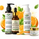 Jyova Vitamin C Skincare Combo with Vitamin C Facewash, Face Serum, SPF 50 Sunscreen and Skin Whitening Cream