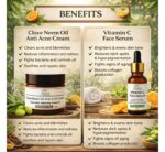 Jyova Clove Neem Oil Anti Acne Cream & Vitamin C Face Serum Combo | Acne Care & Skin Brightening | 50g + 30ml - Image 3